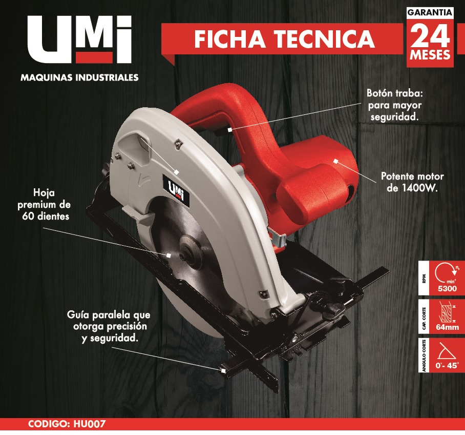 Producto #0956UMI0062 - SIERRA CIRCULAR 7