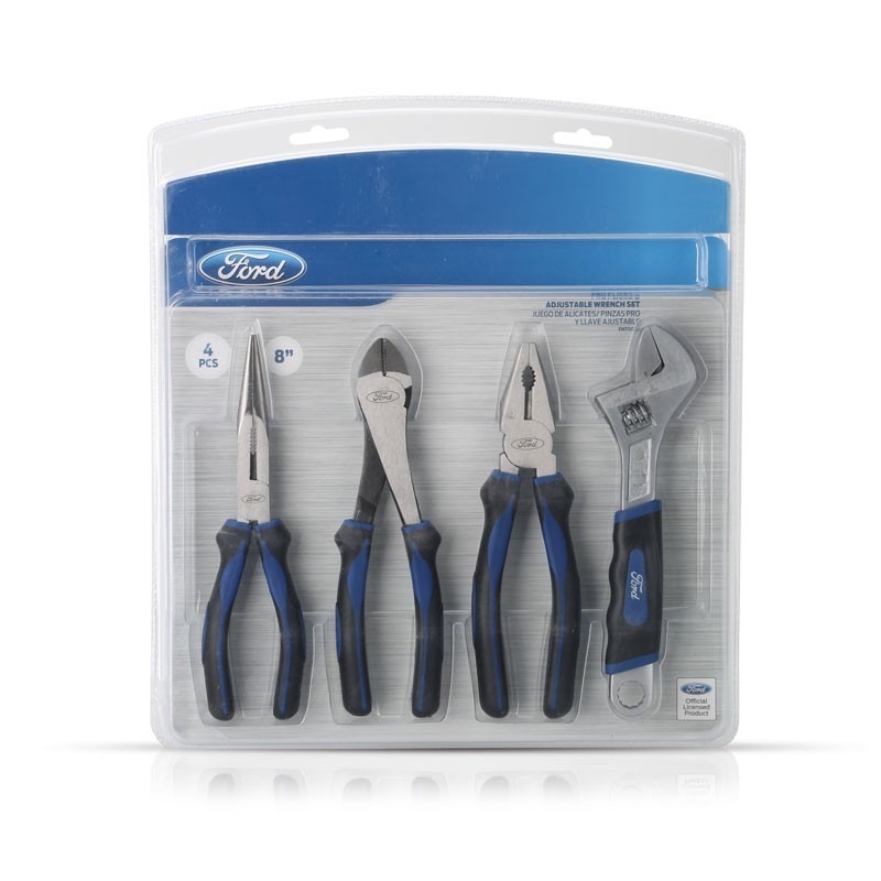 Producto #2227HEM0051 - PINZAS JUEGO X 4 UNIDADES + LLAVE AJUSTABLE FORD 